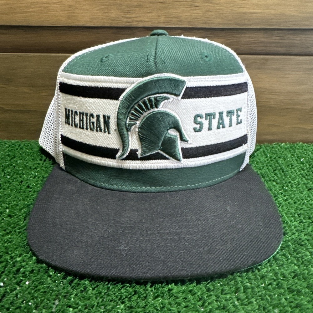 Vintage Michigan State Spartans Top of the World SnapBack Hat Cap Embroidery
